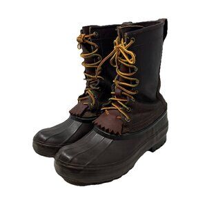 Schnee's Men's 8 Bozeman MT Hunter Pac Brown Leather Duck Boots 10" Made in USA